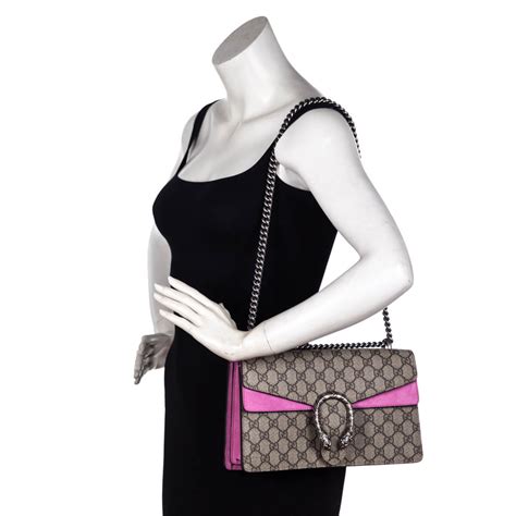 gucci gg canvas pink suede dionysus small gg|Gucci handbags.